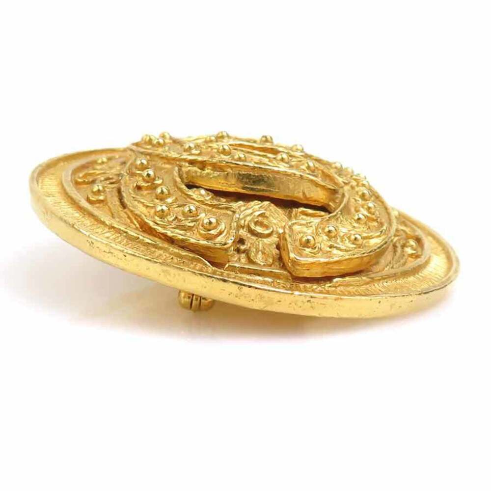 CHANEL Gold Logo Brooch - Picture 3 of 12